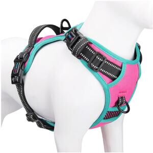 New PHOEPET Upgraded No Pull Dog Harness Pink and teal Size L